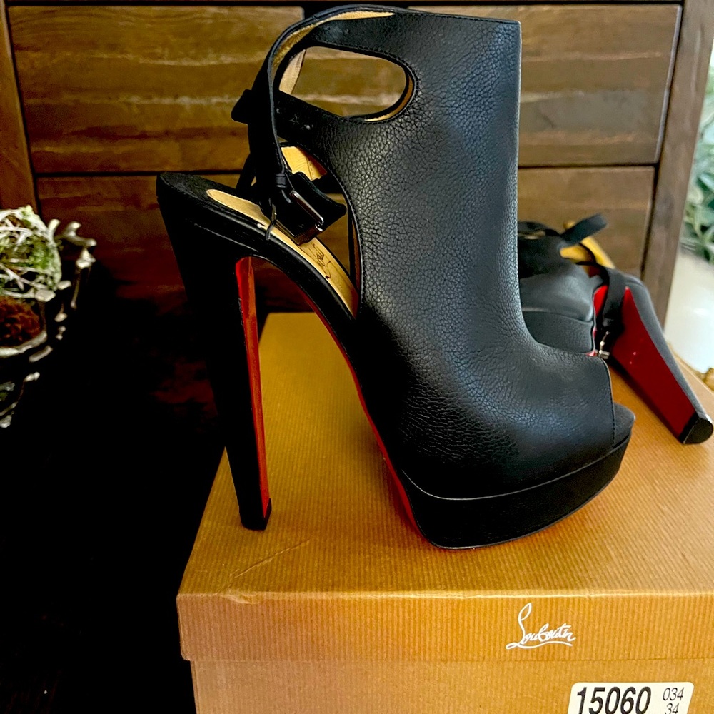 Christian Louboutin Peep Toe Booties, size 39